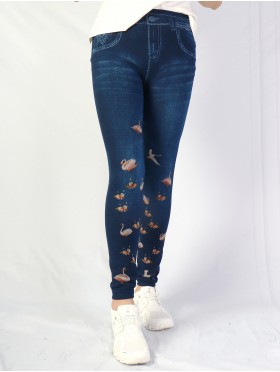 High Waist Denim Style Stretchy Legging (Fleece Lined)